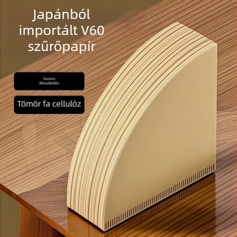 V60 konusos kávéfőző filterpapír kézi készítéshez, élelmiszer-minőségű