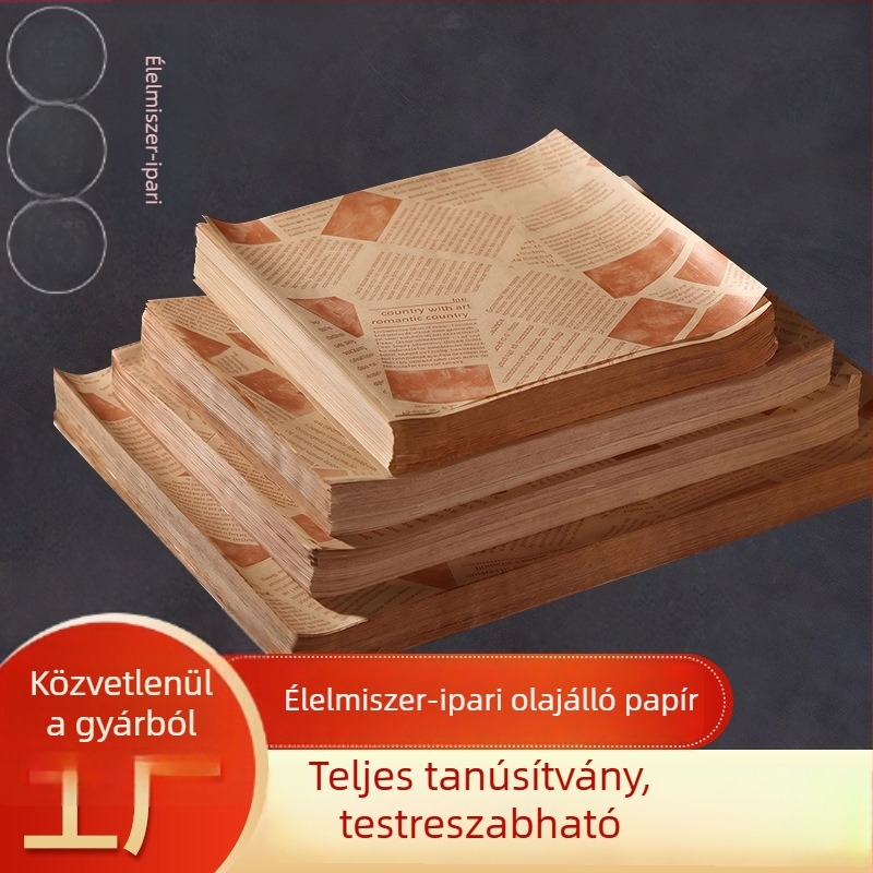 Élelmiszer-minőségű zsírtaszító sütőpapír, egyszer használatos olajfelszívó papír – sült csirke, sült krumpli és barbecue