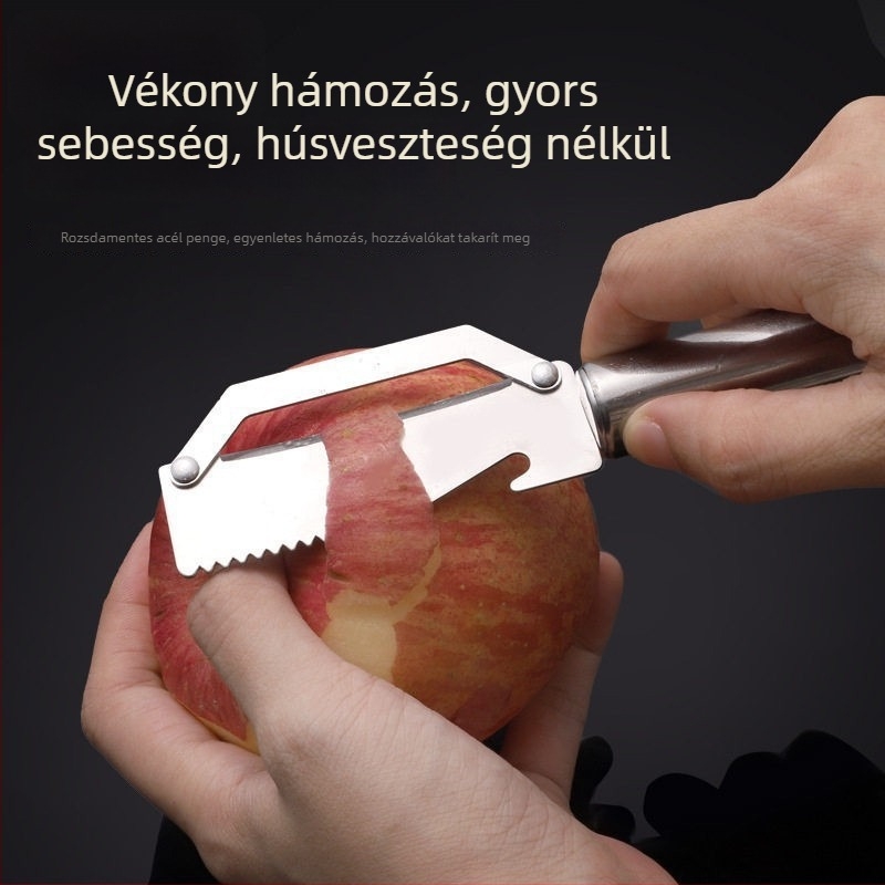 Rozsdamentes acélból készült többfunkciós hámozó gyümölcsök és zöldségek gyors hámozásához, könnyen használható, tartós konyhai eszköz