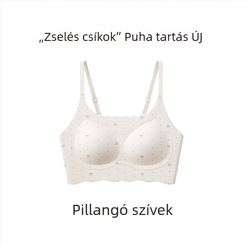 Sima varrás nélküli virágmintás melltartó, puha támasz, teljes kosár, légáteresztő pamutbetéttel