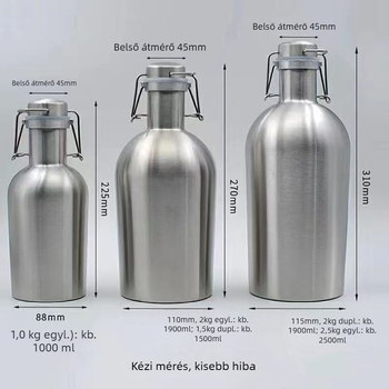 304 rozsdamentes acél, egyszintes falú sportos vízpalack, 64oz/2L, kültéri készlet