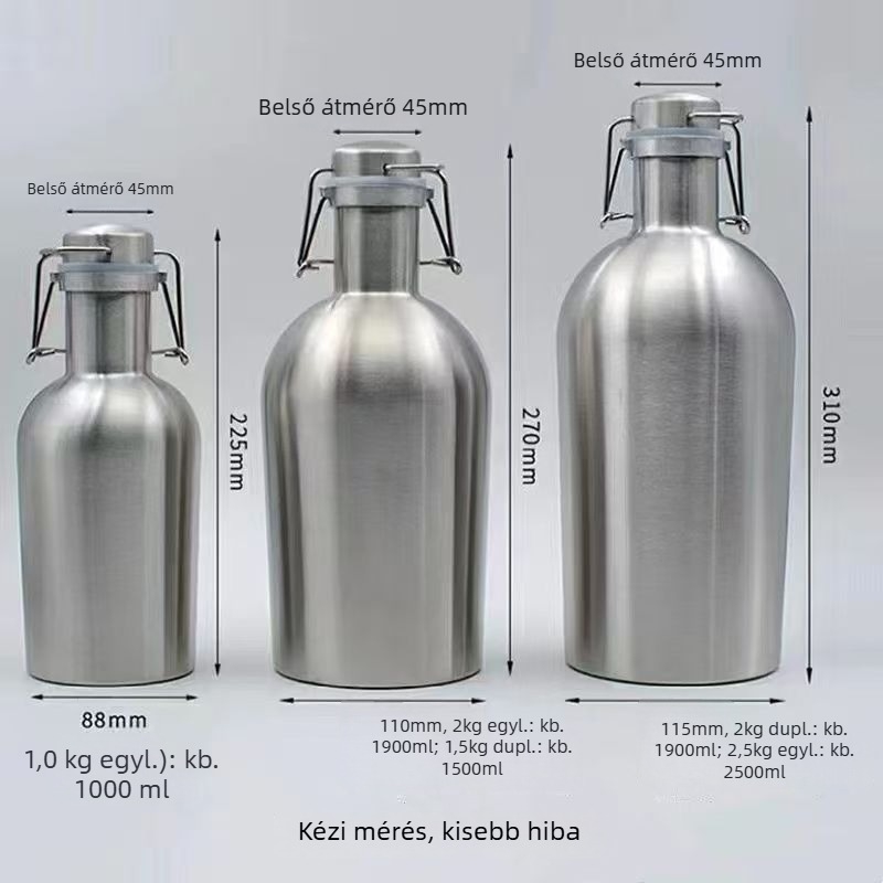 304 rozsdamentes acél, egyszintes falú sportos vízpalack, 64oz/2L, kültéri készlet