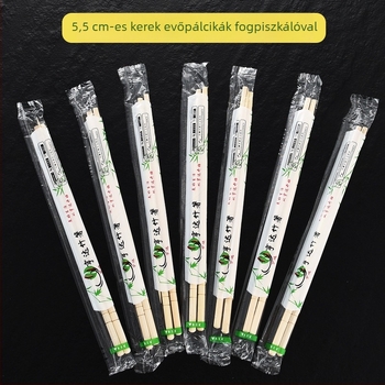 Panda bambusz egyszer használatos evőpálcikák, egyenként csomagolva, fogpiszkálóval, 50 pár csomagban