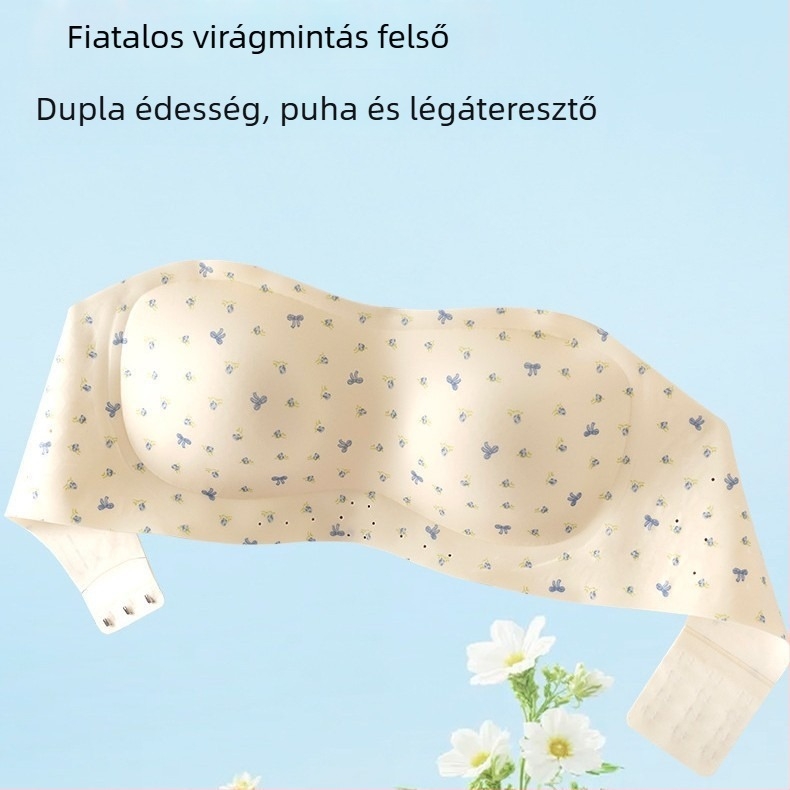 Vállv nélküli csőtop kis mellekhez, hűsítő, csúszásmentes, varrat nélküli kosár, légáteresztő virágmintás
