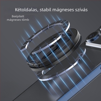 Kétgyűrűs mágneses telefontartó MagSafe-támogatással, fémből készült hajtogatható asztali állvány fényképezéshez 1/4 hüvelykes csavarfurattal