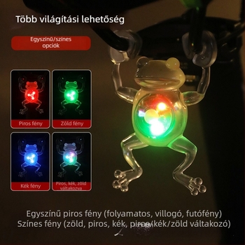 Kisméretű béka alakú kerékpár hátsó lámpa – kreatív éjjeli fény, vízálló, hosszú élettartamú, MTB és országúti kerékpárokhoz, kültéri kerékpározáshoz