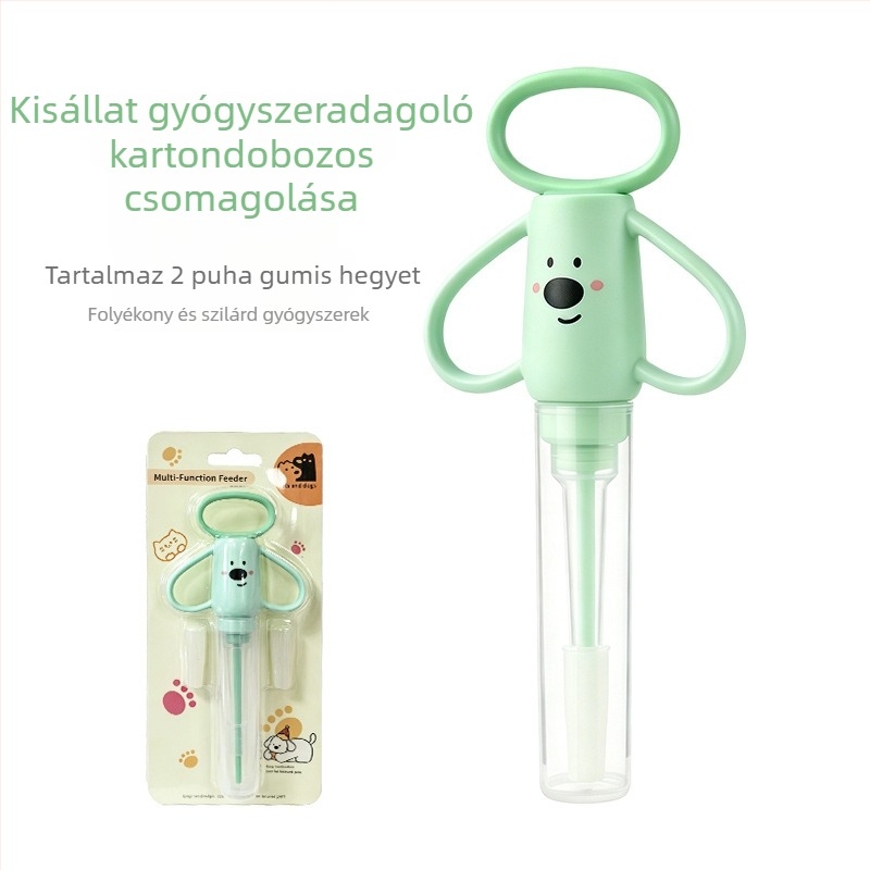 Puha szilikonból készült gyógyszeradagoló macskák és kutyák számára, rajzfilmszerű dizájnnal