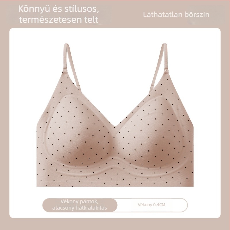Hálós nyakú melltartó nyitott hátsóval, nyári könnyű modell, vékony pántok, varrat nélküli, kis kosár számára, hát U‑formájú