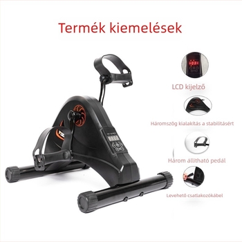 Elektromos elliptikus gép, lépés- és kerékpár edző, felső- és alsótest edzésre, csúszásmentes fogantyúkkal és pedálokkal