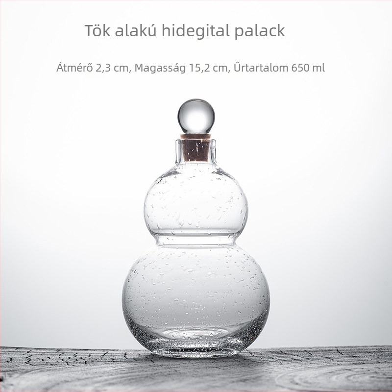 Tök formájú üveg teáskanna, átlátszó a hideg áztatáshoz, kínai stílusú zöld teához kapcsolódó hideg kivonatot tartalmazó teafajta, elegáns otthoni teáskészlet