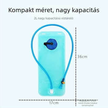 2L kerékpáros víztáska, hordozható, összecsukható, kék színű ivóvíztáska szabadtéri tevékenységekhez