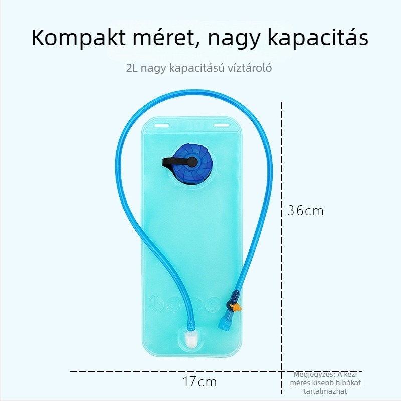 2L kerékpáros víztáska, hordozható, összecsukható, kék színű ivóvíztáska szabadtéri tevékenységekhez