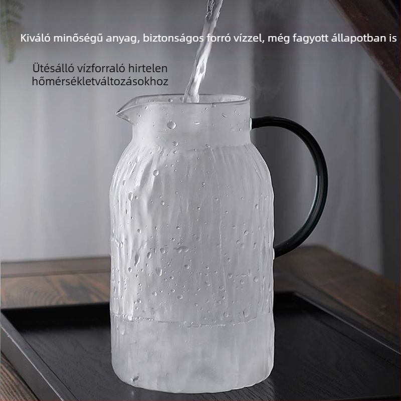 Hőálló boroszilikát üvegből készült teáskanna otthoni használatra, nyílt lángú konyhákhoz, nagy kapacitású teázáshoz és hideg vízhez
