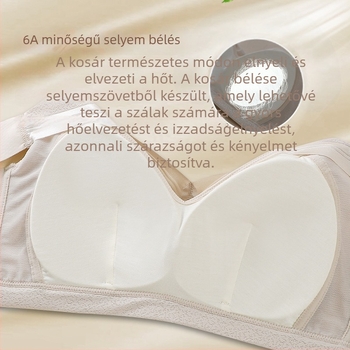 Nyári könnyű mulberry-selyem női melltartó, vezeték nélküli, összegyűri a mellet és formálja a hátat, optikailag karcsúsítva a nagy kebleket