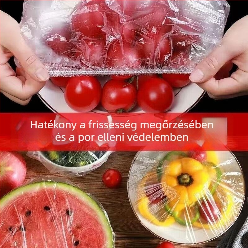 Falihoz rögzíthető, egyszer használatos műanyag fóliával fedő készlet tálakhoz