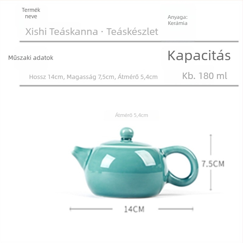 Xi Shi kerámiás teáskanna 180 ml celadon mázzal, Kung Fu tea ceremóniához, egyszemélyes dizájn, logó testreszabható