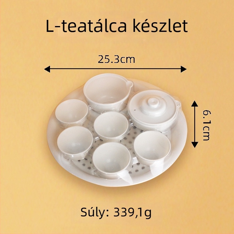 Rizshéjból készült teáskészlet, teafőasztal és teás tál, luxus és modern dizájn, otthoni használatra kis méretű teasztal