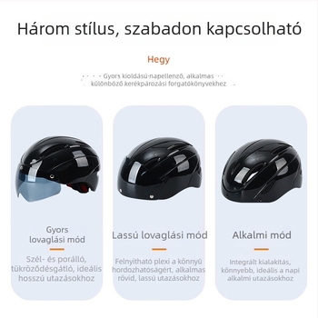 Kerékpáros sisak mágneses vizorral és integrált PC-héjjal, uniszex félarcú dizájn