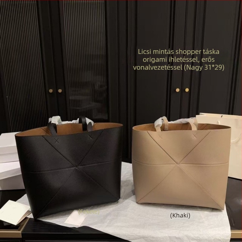 Új stílusú valódi bőrből készült női tote táska mindennapi használatra, casual crossbody válltáska, geometriai patchwork kosár alakú bucket bag