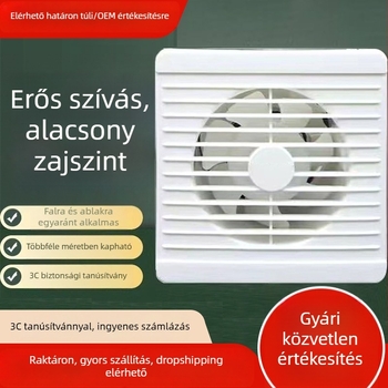 Fali elszívó ventilátor fürdőszobába és konyhába, kör alakú, erős, csendes