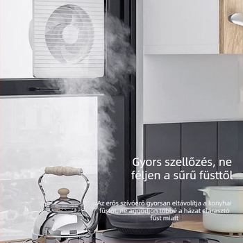 Fali elszívó ventilátor fürdőszobába és konyhába, kör alakú, erős, csendes