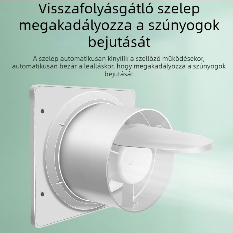 Fali elszívó ventilátor fürdőszobába és konyhába, kör alakú, erős, csendes