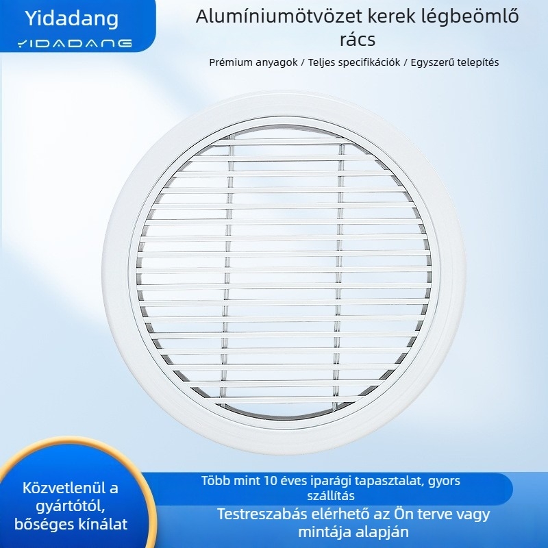 Alumíniumötvözet/ABS szellőző lamella, egy- és kétszintes rácsos ajtó, zsanér, légkimenet és visszafúvó levegő