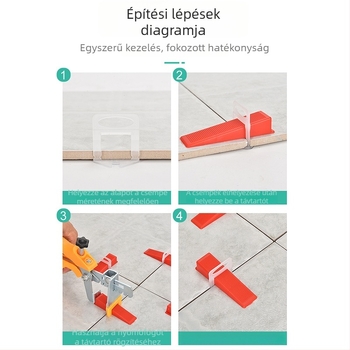 Csempék szintező eszköz szorítófogóval, pontos pozicionálás – erőfeszítés megtakarítása