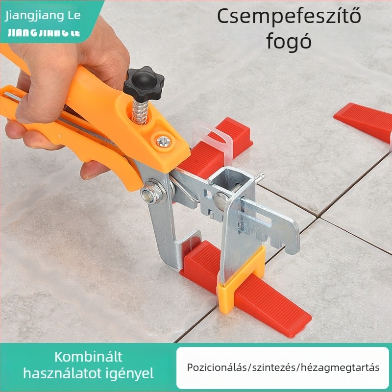 Csempék szintező eszköz szorítófogóval, pontos pozicionálás – erőfeszítés megtakarítása