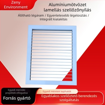 Központi légkondicionálóhoz készült alumíniumötvözetes szellőző, lélegző, dupla rétegű külső lamella, esőálló és korrózióálló