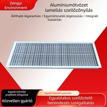 Központi légkondicionálóhoz készült alumíniumötvözetes szellőző, lélegző, dupla rétegű külső lamella, esőálló és korrózióálló