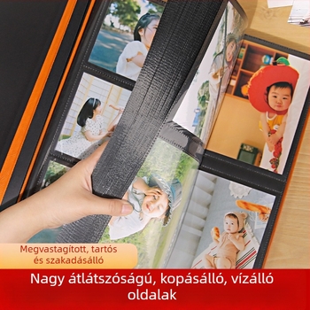 Páros fotóalbum beillesztett oldalakkal, laminált bőrhatású borító, nagy kapacitás, 600 belső oldal, 3 hüvelykes fotókhoz