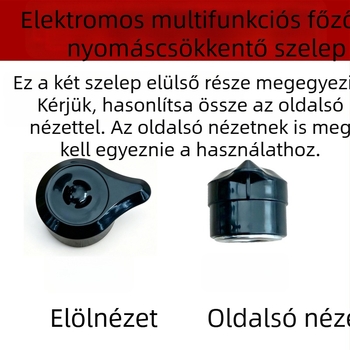 Rongshida elektromos nyomás alatti főzőedényhez tartozó szelepház alkatrészek: kipufogó szelep, nyomáskorlátozó szelep és szelettömeg, modell YDG50-100A260 A57