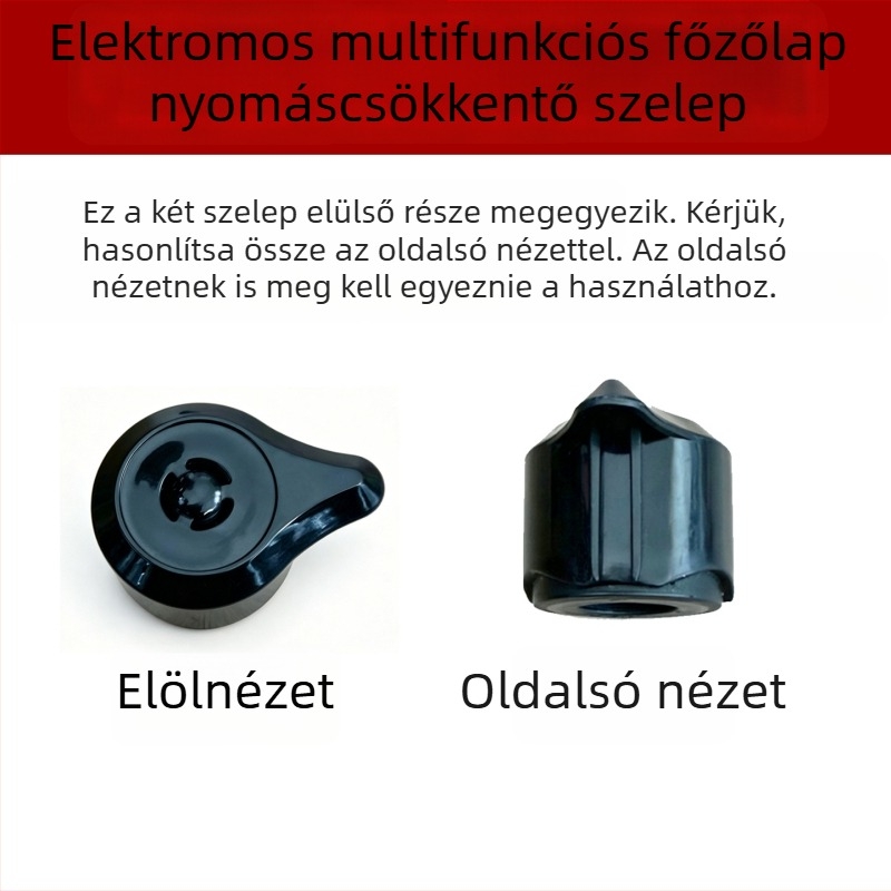 Rongshida elektromos nyomás alatti főzőedényhez tartozó szelepház alkatrészek: kipufogó szelep, nyomáskorlátozó szelep és szelettömeg, modell YDG50-100A260 A57