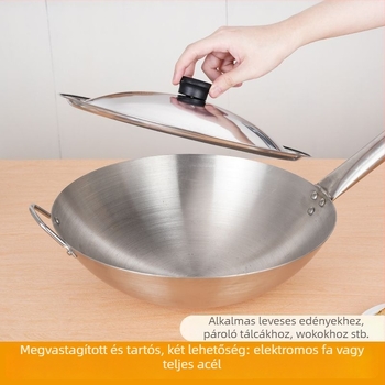 Extra vastag rozsdamentes acél fazékfedő, kör alakú, univerzális, kis és nagy fazekakhoz
