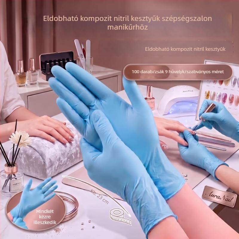 Egyszer használatos PVC vízálló kesztyűk kozmetikai szalonok számára, lábmasszázs és testmasszázs olajjal