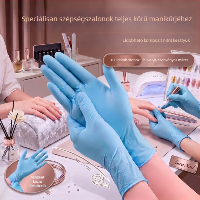 Egyszer használatos PVC vízálló kesztyűk kozmetikai szalonok számára, lábmasszázs és testmasszázs olajjal