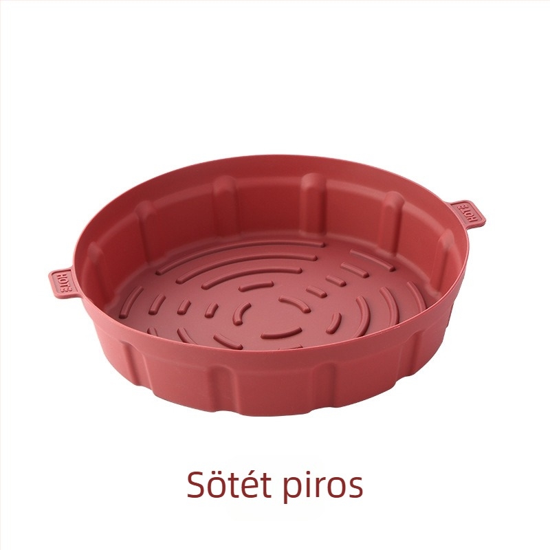 Szilikon sütőmatrac légsütőhöz, kör alakú sütőedény, többfunkciós grillmat, magas hőállóságú, újrahasználható