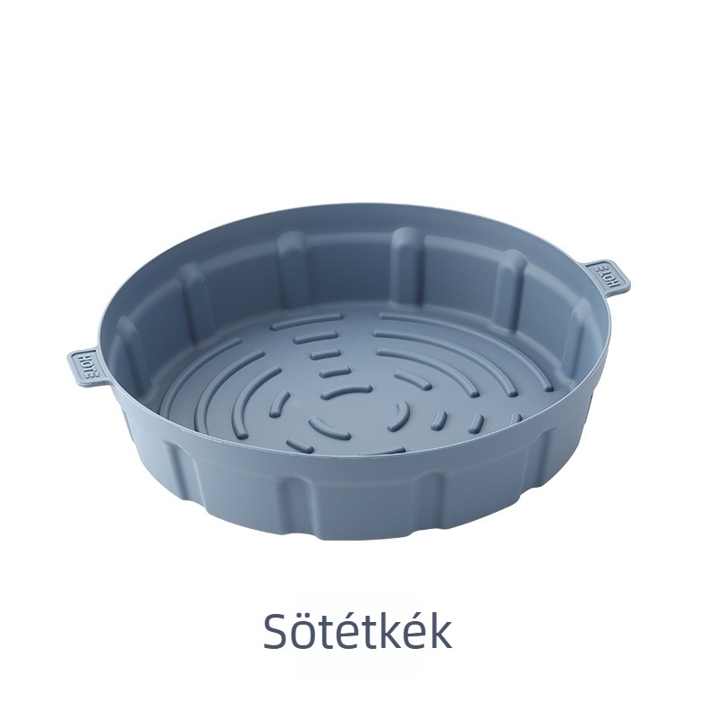 Szilikon sütőmatrac légsütőhöz, kör alakú sütőedény, többfunkciós grillmat, magas hőállóságú, újrahasználható