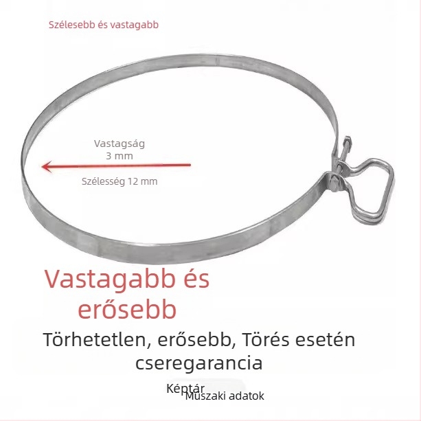 Kiterített szélességű és vastagságú rozsdamentes acél vágódeszka megerősített acélgyűrűvel, repedésálló.