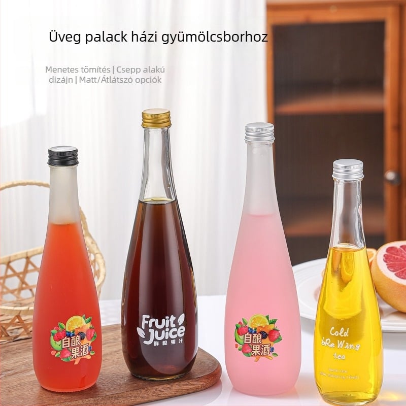 330ml üveg gyümölcsbor – üres üveg ásványvízhez, gyümölcsléhez és hideg italokhoz