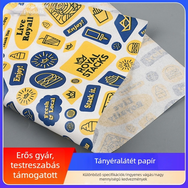 Egyszer használatos tányéralátétek, zsírmentesítő sütőpapír tepsikhez, kenyér és szendvicsek számára