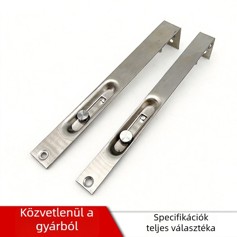 Rozsdamentes acél L-alakú zár fa ajtókhoz, kettős ajtó biztonsági zár, láthatatlan zárbetét