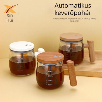 Automata keverésű üvegbögre tejporhoz és kávéhoz