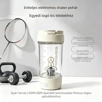 Teljesen automata keverőpohár, újratölthető hordozható sport shaker, 600 ml fehérje por keveréséhez.