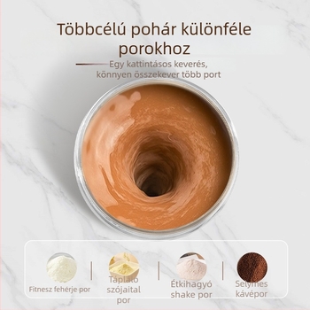 Teljesen automata keverőpohár, újratölthető hordozható sport shaker, 600 ml fehérje por keveréséhez.