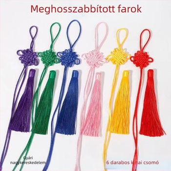 6 darabos készlet kis kínai csomó függőkkel, újévi díszhez, kézzel szőtt otthoni dísz