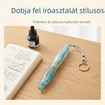 Gyantából készült tolltartó menetes tárolóval és fedéllel