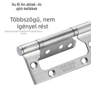 Rozsdamentes acél csapágyas ajtózsanér horony nélküli kivitelben, megvastított, csendes, kétlapi ajtózsanér