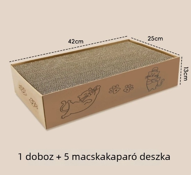Notesz alakú macska karmoló deszka, karmolásálló hullámkartonból, nem hullik a szál, macskajáték és macskatartási kiegészítők